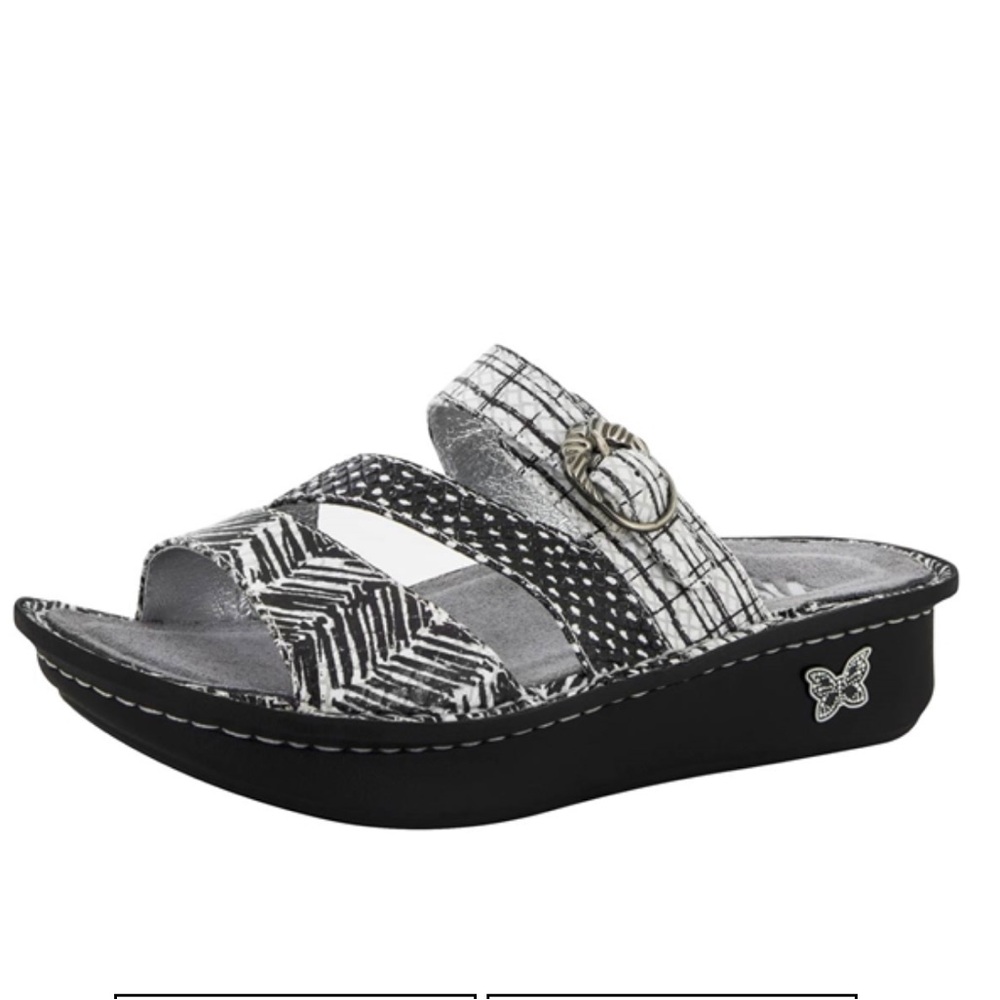 Alegria Colette Unity Strappy Sandals Black / White